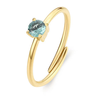 S'agapõ Anello Dazzly Zirconi Verdi Sdz39 Placcato Oro — Anello