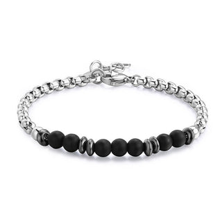 S'agapõ Bracciale In Acciaio Con Onice Riot Srt29 — Bracciale