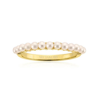 Sif Jakobs Fascinerende Guldbelagt Med Ægte Perler Ellera Sj-R2869-P-Yg - Omkreds: 56 Mm 
