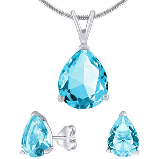 Silvego Schmuckset aus Silber mit türkisem Kristall Jjjs222 (Ohrringe, Anhänger) 