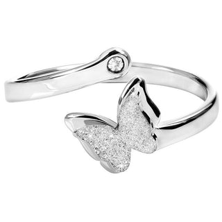 Troli Romantischer Ring aus Stahl mit Schmetterling 