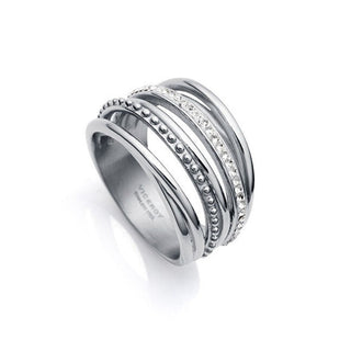 Viceroy Auffälliger Ring aus Stahl mit kubischen Zirkonia Chic 75306A01 - Umfang: 56 Mm 