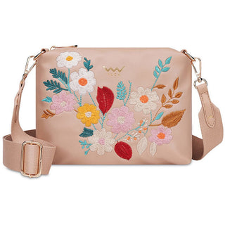 Vuch Borsa A Tracolla Coalie Flowers Beige — Borsa a tracolla