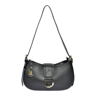 Anna Luchini Damen-Ledertasche Banana Bag schwarz 
