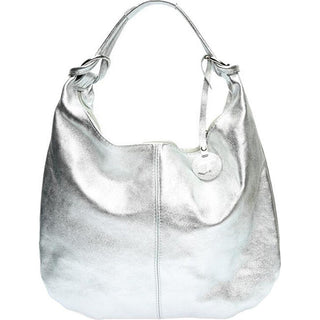 Carla Ferreri Women's Leather Handbag silver shade 