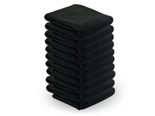 Activeshop Asciugamano In Microfibra 73X40Cm 10Pezzi Nero
