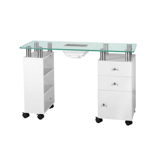 Skleněný stůl Activeshop s absorbérem 013B, bílý