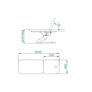 전기 마사지 침대 Azzurro 808 2포트 화이트
