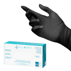 Einweg-Diagnosehandschuhe aus Nitril All4Med Schwarz XL