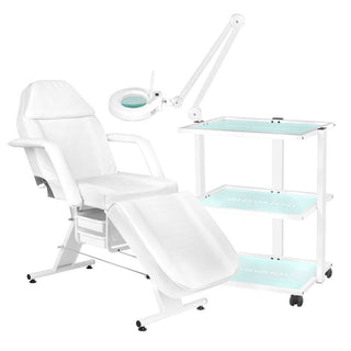 Activeshop 202 Poltrona Cosmetica Basic + Tavolo Cosmetico 1040 + Lampada Lente D'Ingrandimento S5 Led