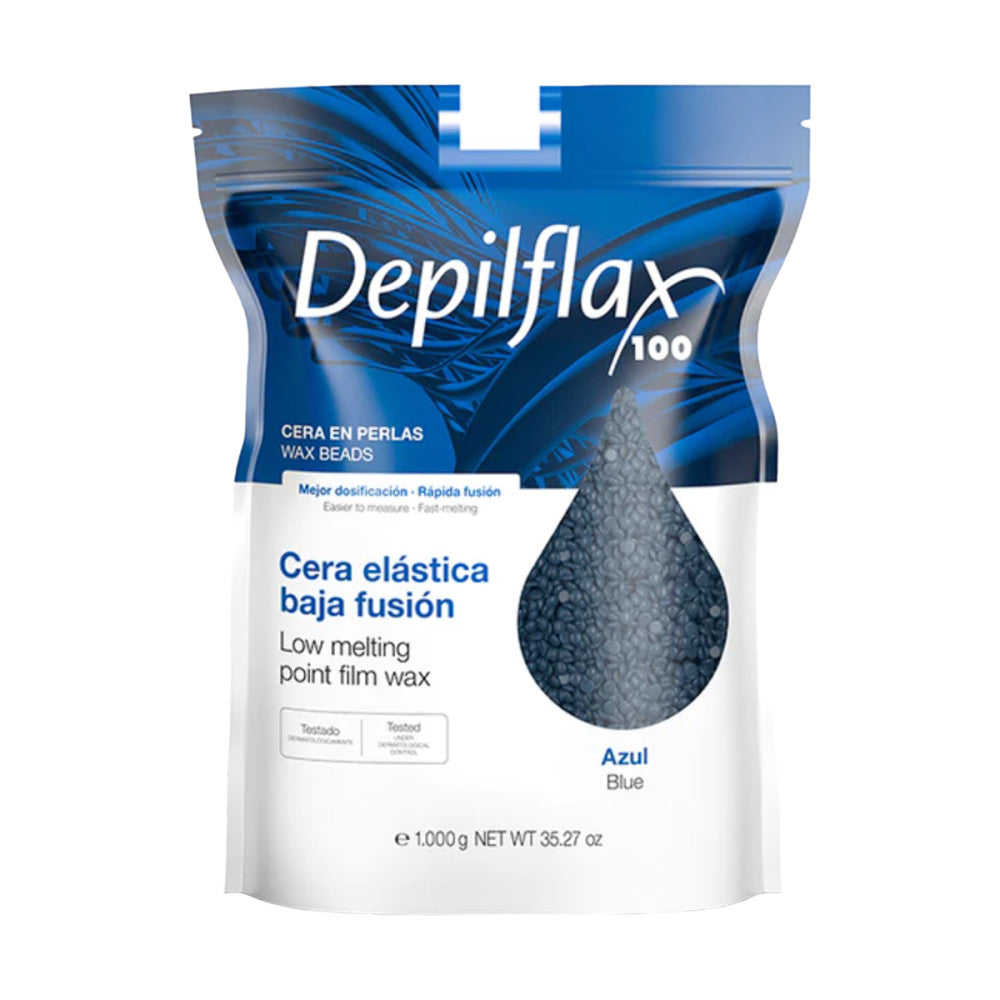 Depilflax 100% 低熔点柔性脱毛蜡,珍珠蓝 1000克