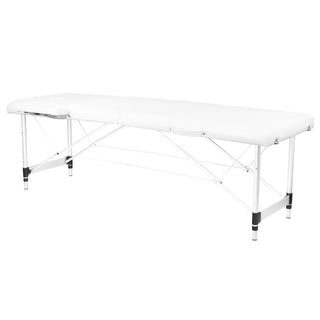 Lettino Da Massaggio Pieghevole In Alluminio A 2 Sezioni, Comfort, Bianco