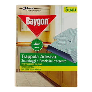 Baygon Trappola Adesiva Scarafaggi E Pesciolini D'argento 5 Pz 1 unità
