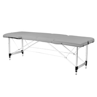 Lettino Da Massaggio Pieghevole Comfort In Alluminio A 3 Sezioni, Grigio