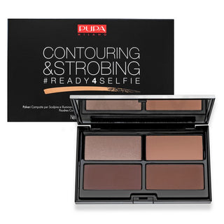 Palette di polveri Pupa Contouring & Strobing Ready 4 Selfie per pelle scura 18 g