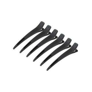 Activeshop E-15 karbonové kadeřnické sponky 6 ks 11,5 cm černé