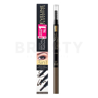Eveline Brow Styler Multifunzione 3in1 01 Marrone Medio