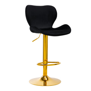 Qs-B15 Velvet Black Bar Stool