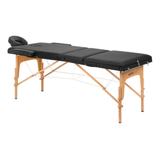Lettino Da Massaggio Pieghevole In Legno Comfort Activfizjo Lux 3 Sezioni 190X70 Nero
