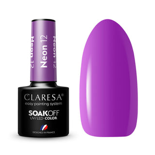 Lakier do paznokci neonowy 12-5G Claresa Hybrydowy