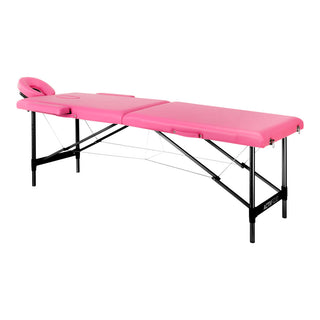 Lettino Da Massaggio Pieghevole In Alluminio Activ Fizjo Comfort 2 Segmenti Rosa Nero In Alluminio