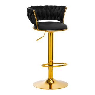 4Rico Sgabello Da Bar Qs-B313A Velluto Nero