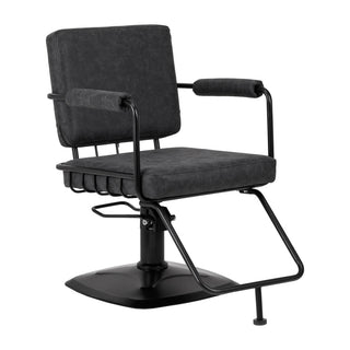 Gabbiano Katania Loft Old Leather Sedia Da Parrucchiere Nero