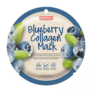 Purederm Bluberry Mask - Maschera In Tessuto Al Mirtillo 18 g