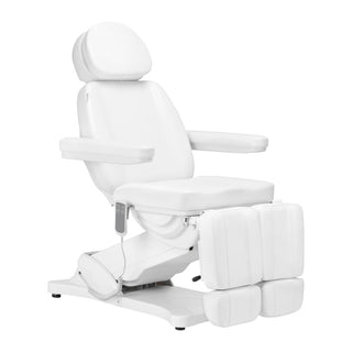 Косметическое кресло Sillon Classic с электроприводом, 2 мотора, с подставкой для ног, белое