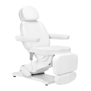 Косметическое кресло Sillon Classic с электроприводом, 4 мотора, с белой подставкой