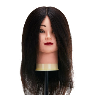 Gabbiano Wz1 Testa Formazione Parrucchiere, Capelli Naturali, Colore 1#, Lunghezza 16"