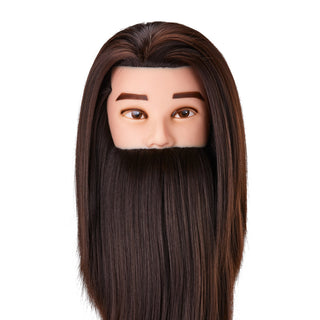 Gabbiano Wz4 Testa Formazione Con Barba, Capelli Sintetici, Colore 4#, Lunghezza 8"+6"