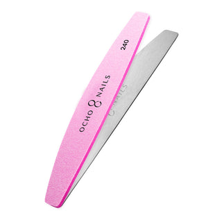 Металлическая пилка Ocho Nails Half Moon + полировальные круги 240, 10 шт.