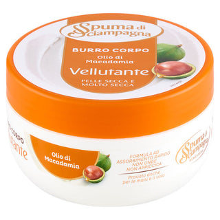 Spuma di sciampagna Burro Corpo Vellutante Olio Di Macadamia 200ml — Crema corpo