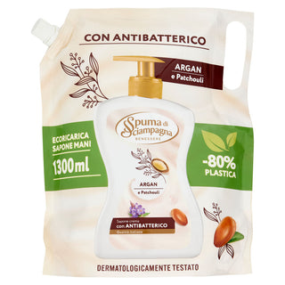 Spuma di sciampagna Sapone Crema Argan E Patchouli Ecoricarica 1300 ml