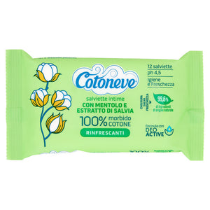Cotoneve Salviette Intime Con Mentolo E Estratto Di Salvia Rinfrescanti 12 Pz 1 unità