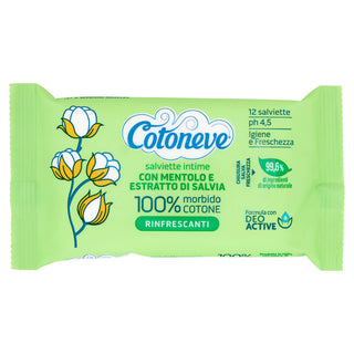 Cotoneve Salviette Intime Con Mentolo E Estratto Di Salvia Rinfrescanti 12 Pz 1 unità