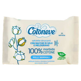 Cotoneve Salviette Struccanti Con Bacche Di Goji E Melograno Pelli Normali 20 Pz 1 unità