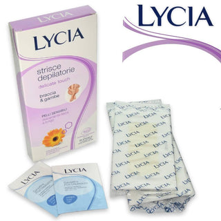 Lycia Strisce depilatorie corpo pelli sensibili braccia gambe 20 pezzi — Strisce depilatorie