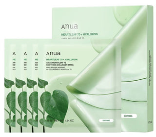 Anua Heartleaf 70 + Hyaluron maschera collagene lenitiva 4 x 38 g