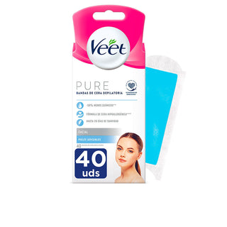 Depilatory strips Veet Pure face Sensitive Skin 40 U 