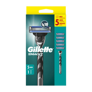 Gillette Mach3 Rasoio 3 Lame Manico E 5 Ricariche 1 unità