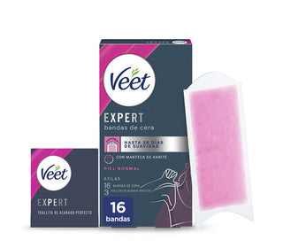 Wax strips Veet Expert for underarms, for normal skin, 16 units 