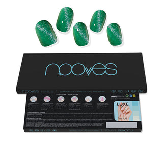 Nooves Fogli per unghie in gel Jade Glass Premium Glam Cat Eye Green 20 unità — Fogli per unghie in gel