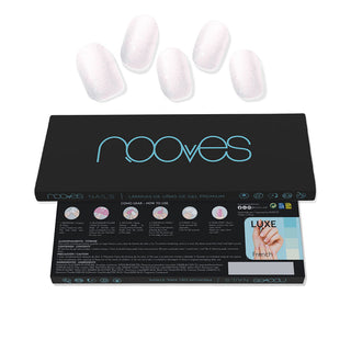 Nooves Fogli per unghie in gel Premium Luxe Cat Pearl White Pearl 20 unità — Fogli per unghie in gel