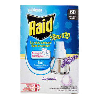 Raid Liquido Family Ricarica, 60 Notti, Lavanda, 36 Ml 1 unità