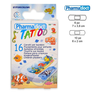 Pharmadoct Tattoo Effect 16 Cerotti X Bambini Ocean Fun