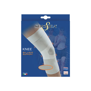 Solidea Silver Support Knee Ccl2 Ginocchiera Compressione 23 32mmHg L Bianco