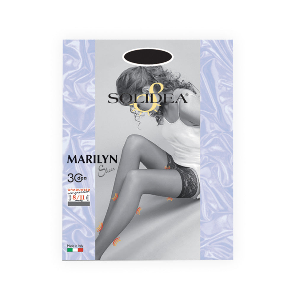 Solidea Marilyn 30 Den 透明长筒袜 压缩袜 8 11mmHg 1S 深蓝色