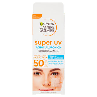 Garnier Ambre Solaire Fluido Idratante All'acido Ialuronico Spf50+ 40 ml